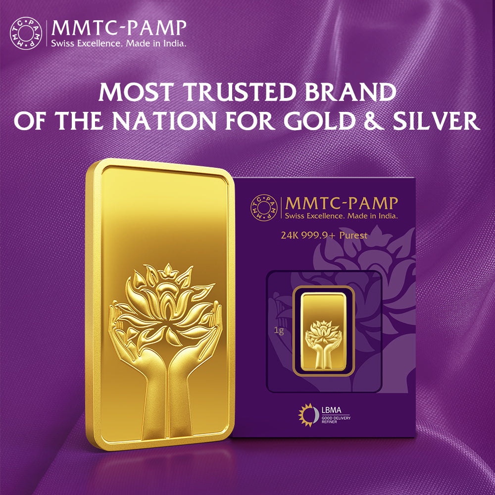 MMTC-PAMP 24K (999.9+) Purest 1 gm Lotus Gold Coin