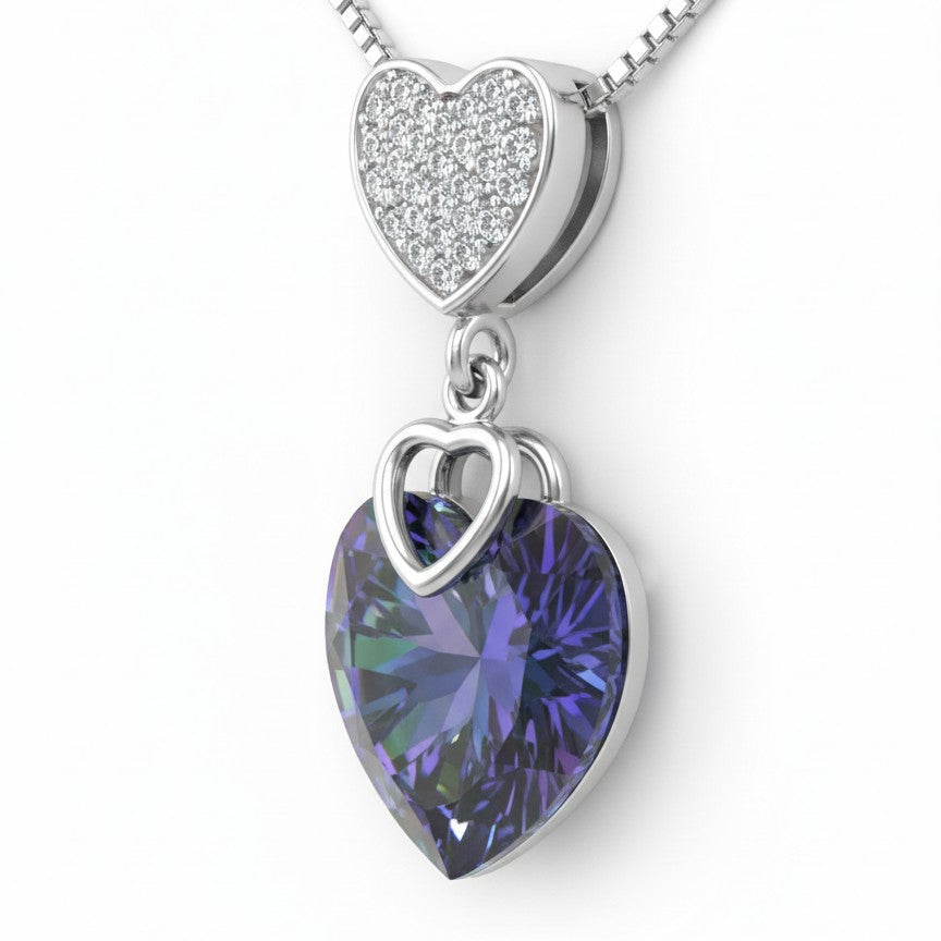 Heart Pendent Necklace for Women (92.5 Sterling Silver)