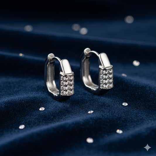 RIVANSH SILVER HOOP EARRINGS