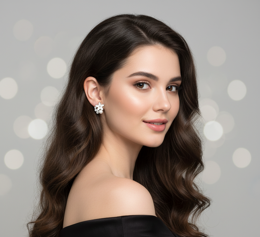 Spring Floral Pearl Sterling Silver Earring for Girls/Women