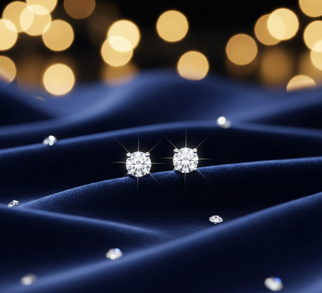 Solitaire Silver Earrings for Men/Women