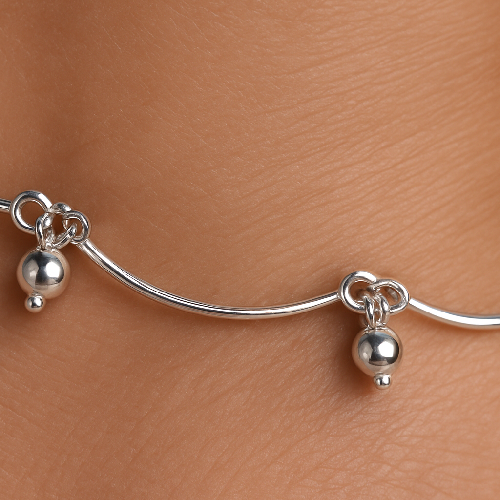 925 Sterling Silver Gungroo Anklet