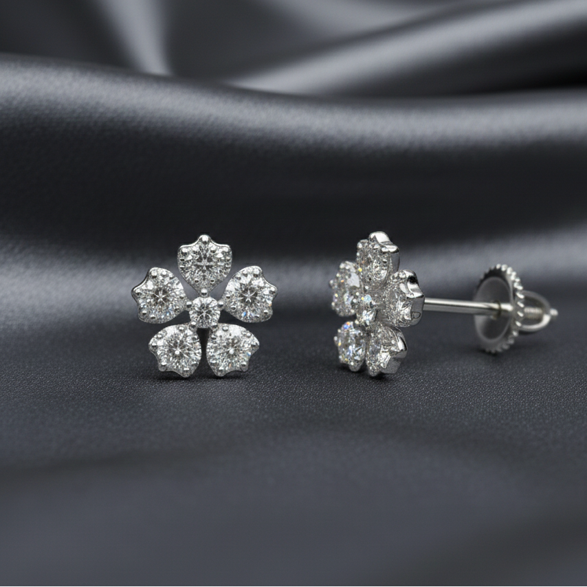 Zircon Blossom Studs