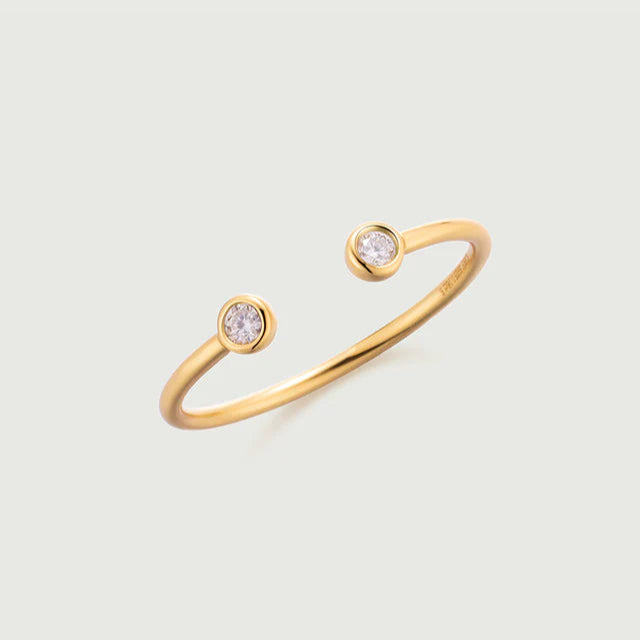 Iris Ring – Bezel Set Moissanite Open Ring in 925 Sterling Silver