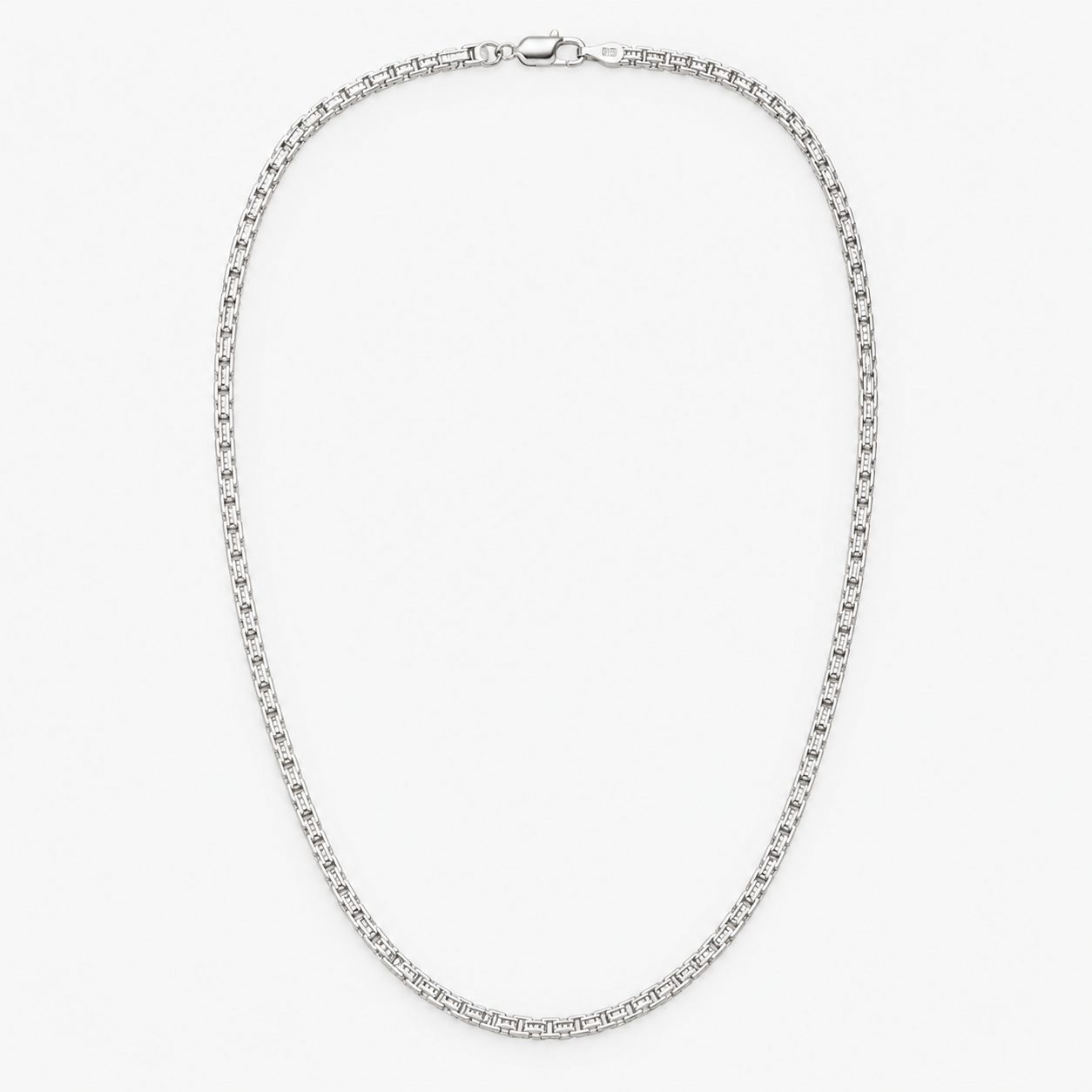 925 Sterling Silver Men's Bismark Link Chain Necklace