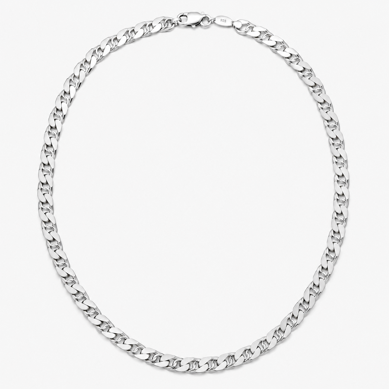 925 Sterling Silver Men's Curb Chain Necklace