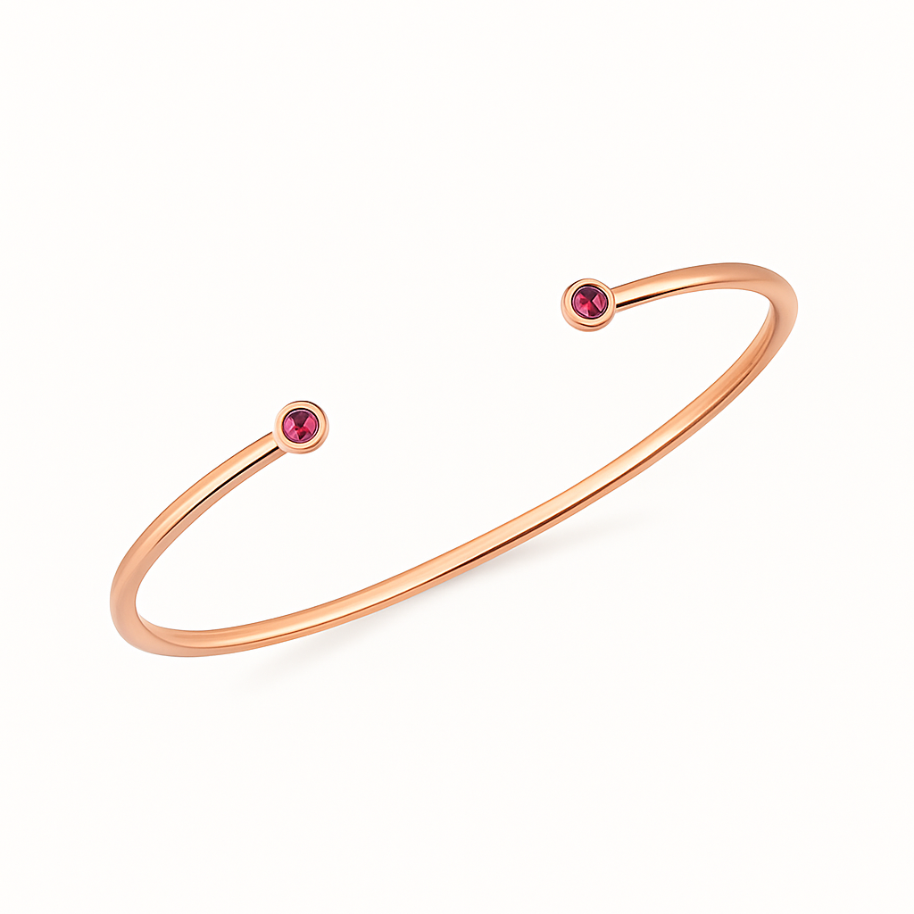 Iris Bangle – Bezel Set Moissanite Open Bangle in 925 Sterling Silver