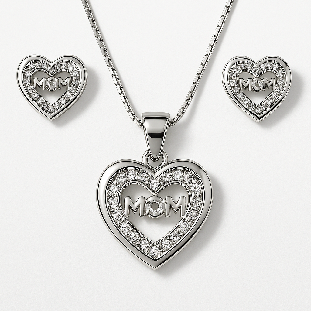 The Mom- Silver Pendent Set With Chain for Women (92.5 Sterling Silver)