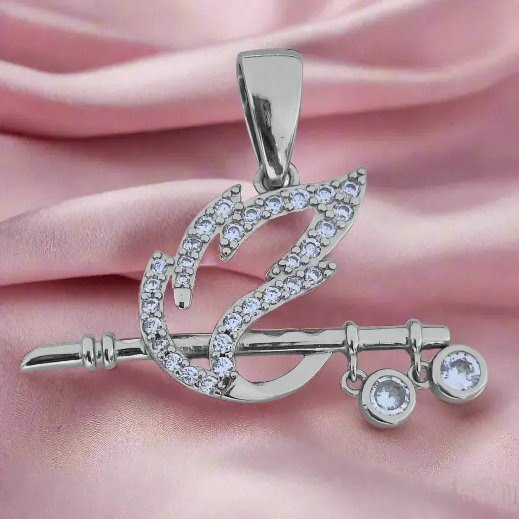 Krishna Flute Sterling Silver Pendant for Women – Rivansh