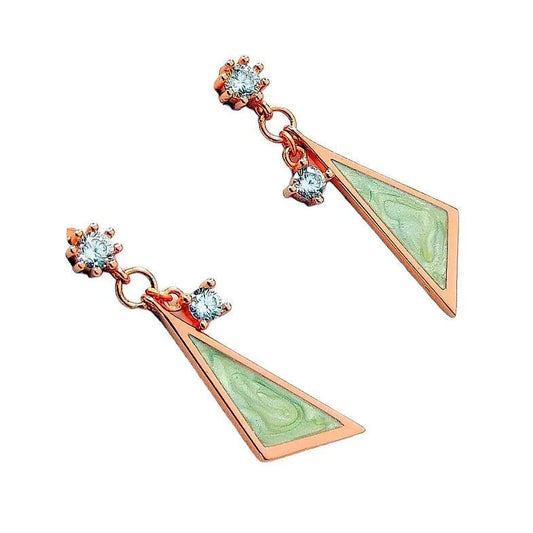 Asymmetrical Rose Gold & Zircon Silver Earrings,Earrings,925 silver,rivansh.co