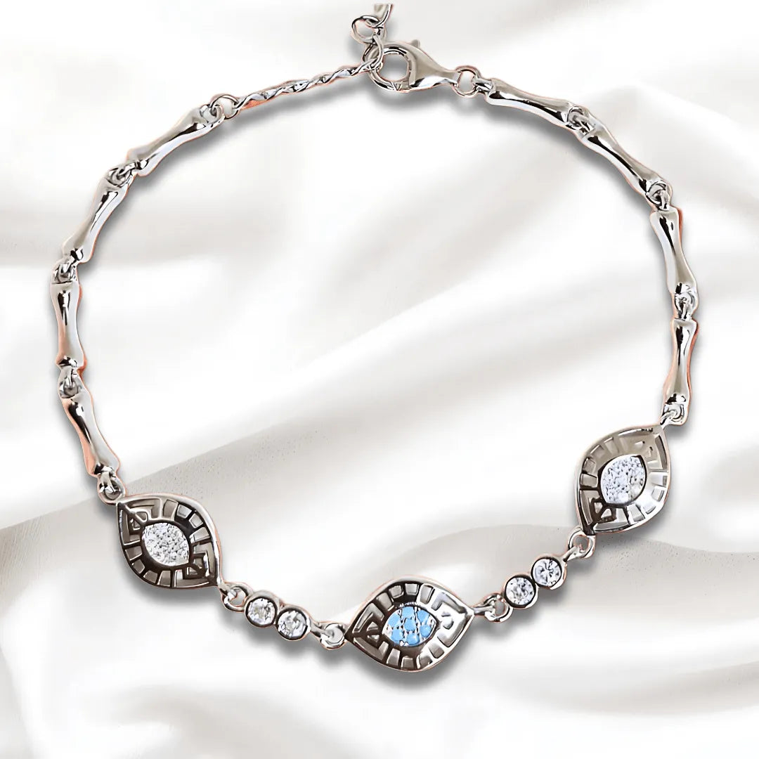 Blue Eye Bracelet - Silver Bracelet for Her