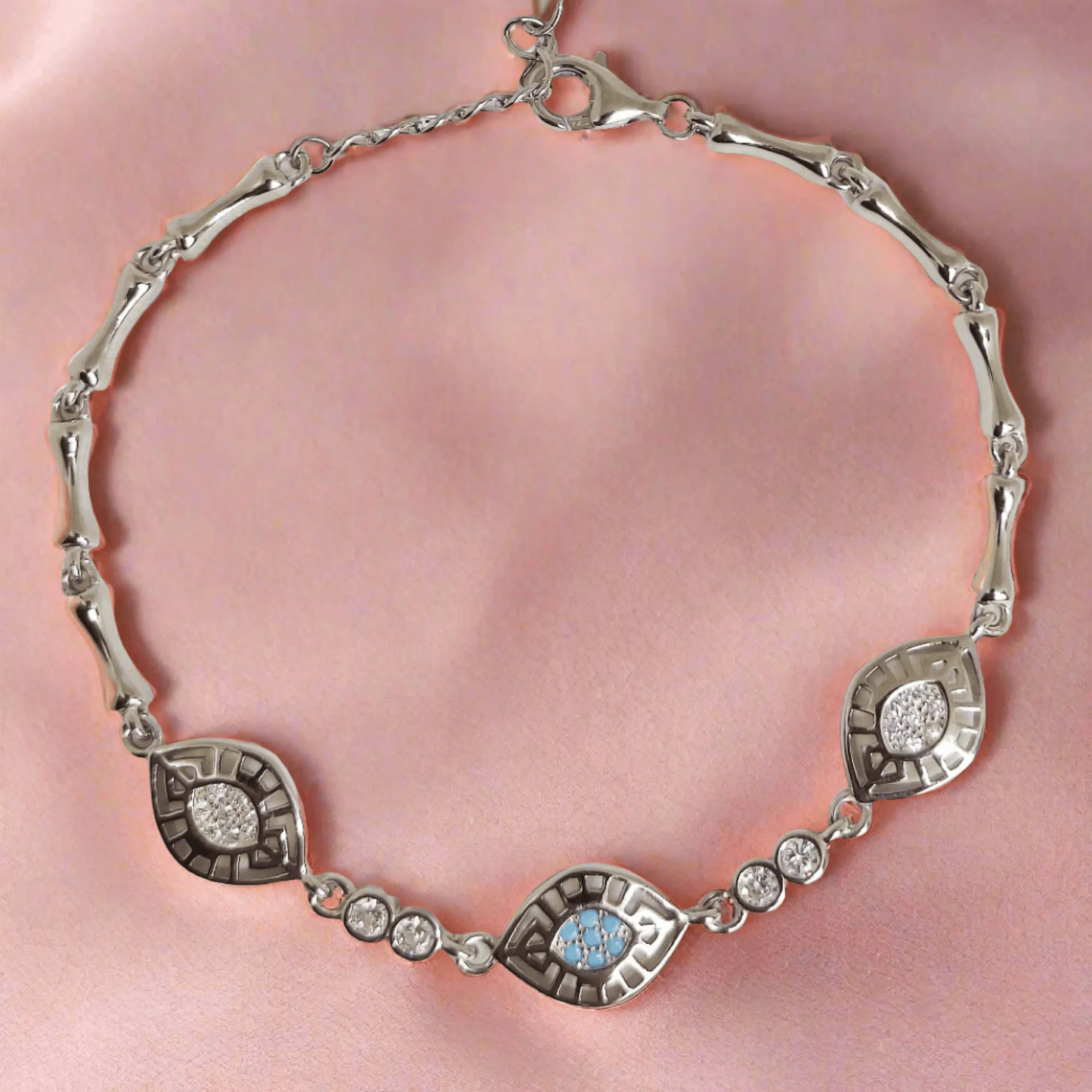 Blue Eye Bracelet - Silver Bracelet for Her,Bracelet,925 silver,rivansh.co