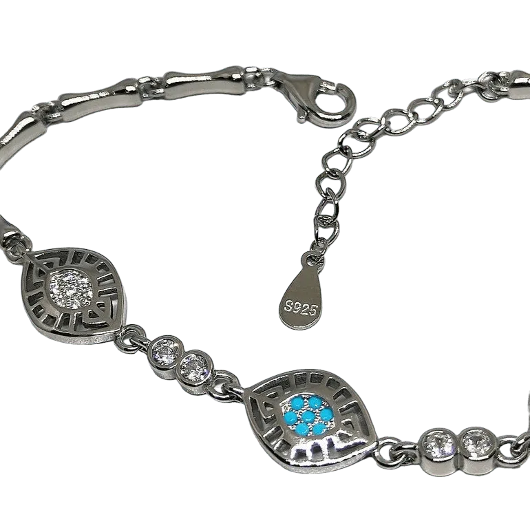 Blue Eye Bracelet - Silver Bracelet for Her,Bracelet,925 silver,rivansh.co