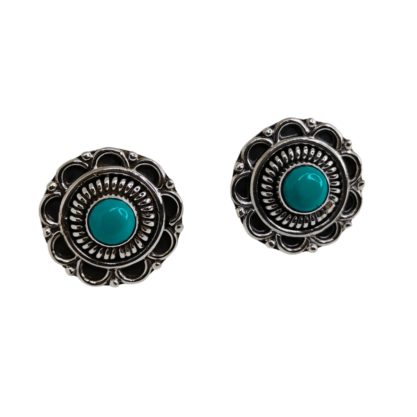 Blue stone mandala earrings for Women,Earrings,925 silver,rivansh.co