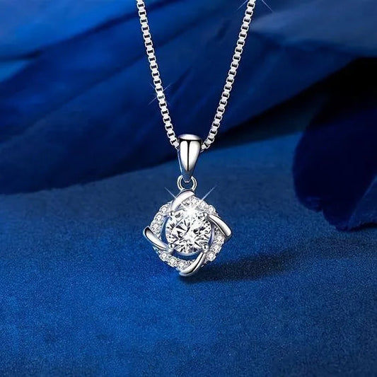 1ct Moissanite Sterling Silver Pendant for Girls/Women With Chain | Rivansh Jewels | 925 Sterling Silver Jewelry Store | Rivansh.co | Luxury Sterling Silver Jewellery Online