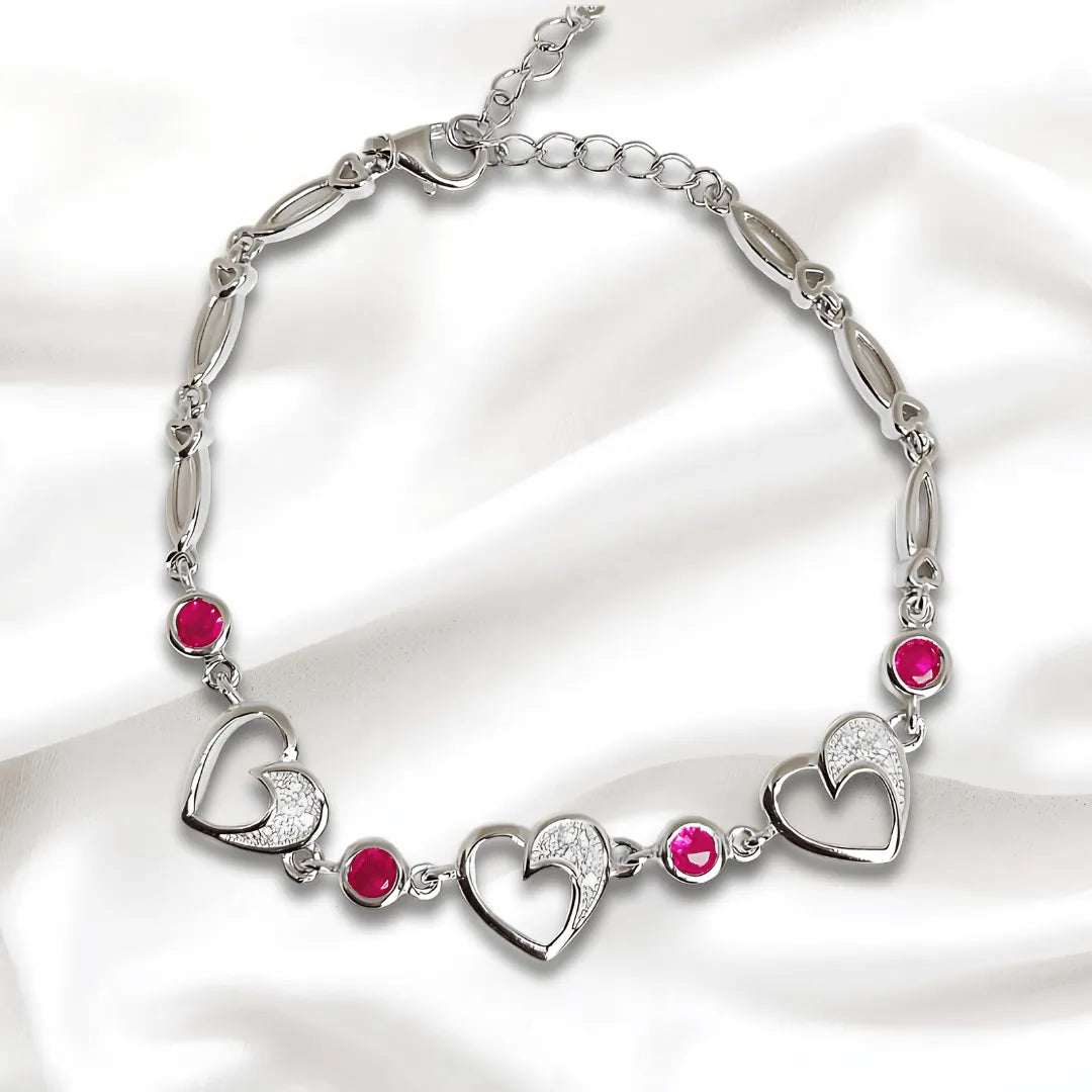 Heart Charm- Sterling Silver Bracelet