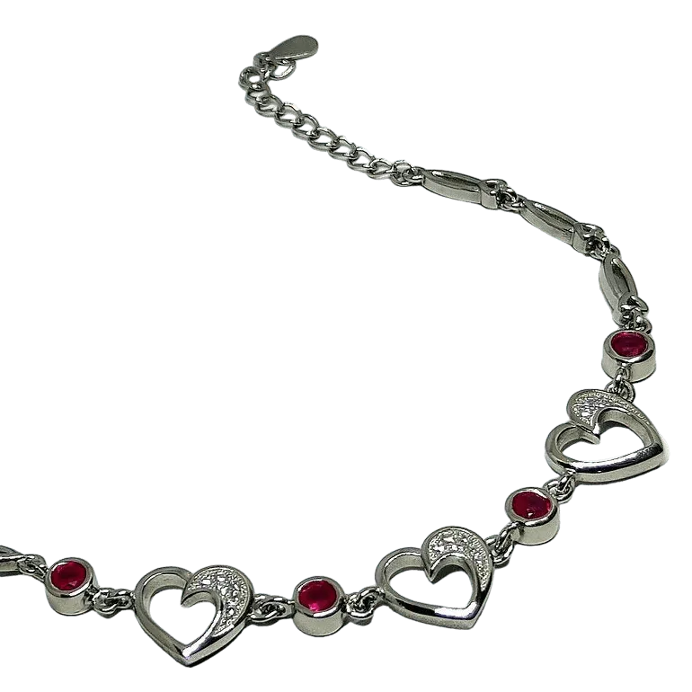 Heart Charm- Sterling Silver Bracelet - Rivansh