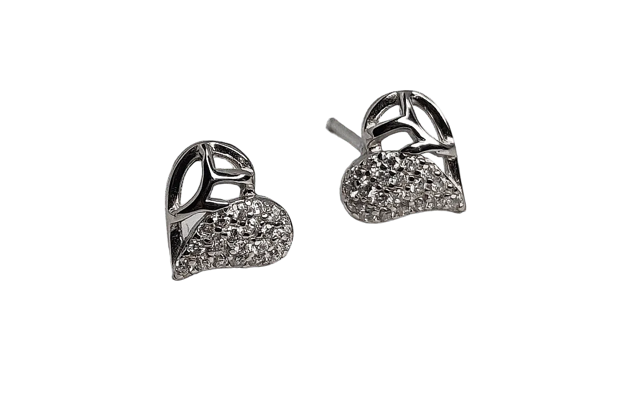 Heart Stud's for Women/Girls in Silver - Rivansh