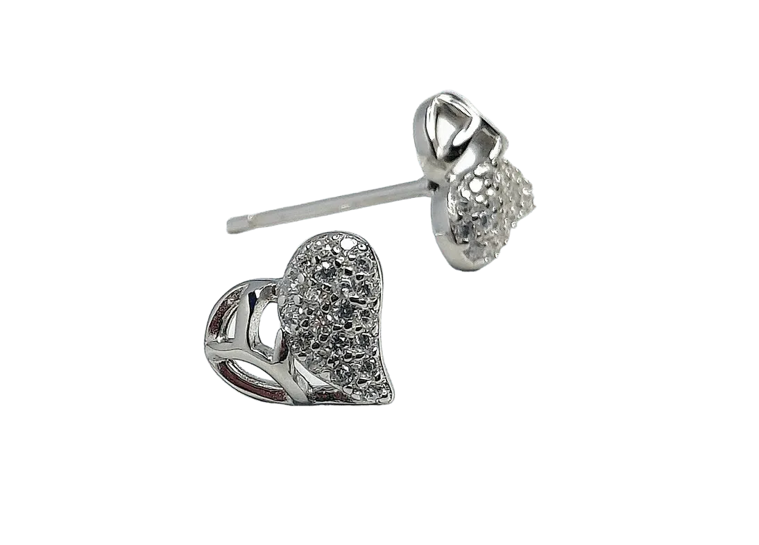 Heart Stud's for Women/Girls in Silver - Rivansh