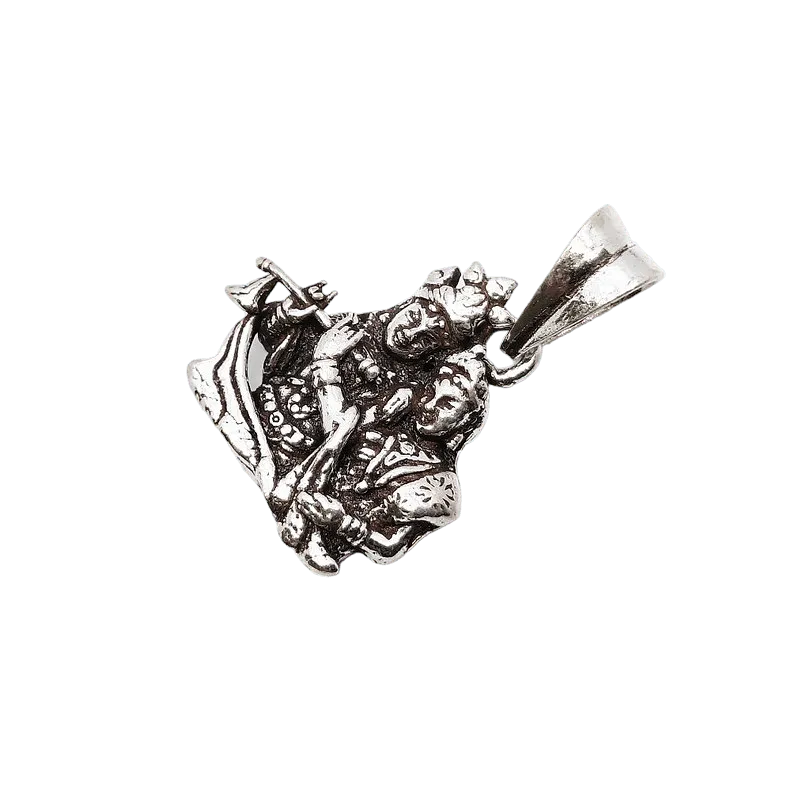 Lord Krishna and Radha Silver Pendent For Men/Women - Rivansh
