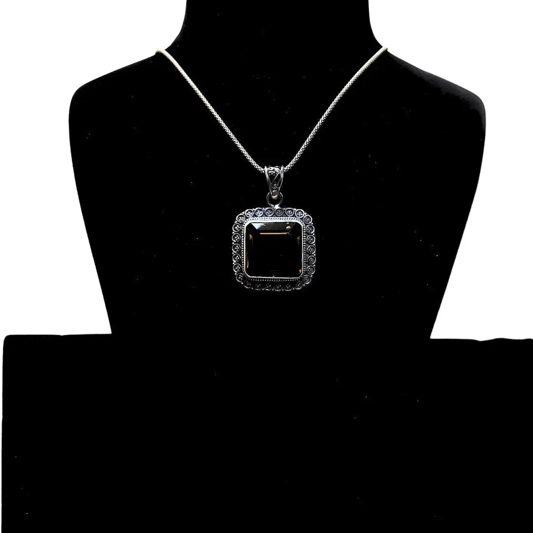 Maharani Silver Pendlet for Women (Brown) - Rivansh