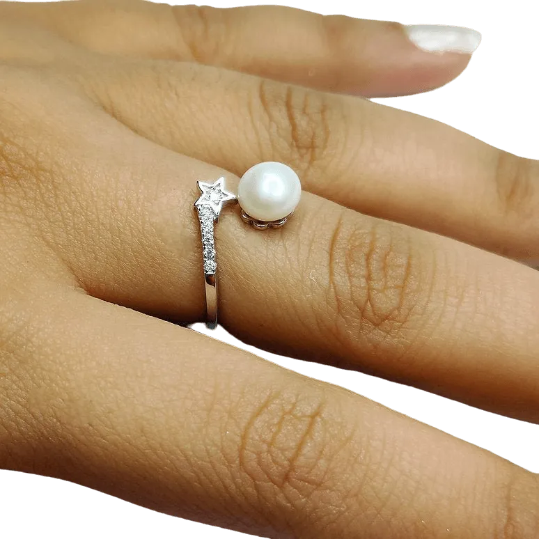 Pearl Star Ring for Women - Rivansh