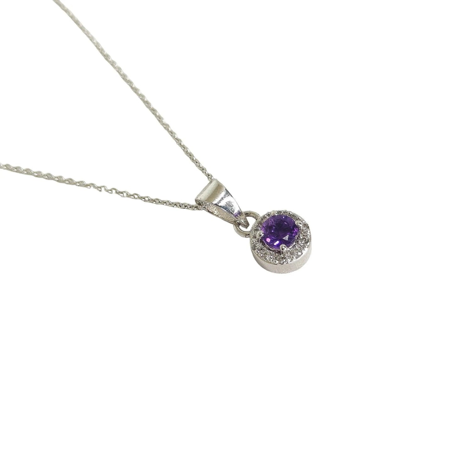 Purple Gemstone Sterling Silver Pendant Set with Chain for Women - Rivansh