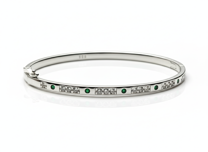 The Green Sterling Silver Cuff Bracelet for Women