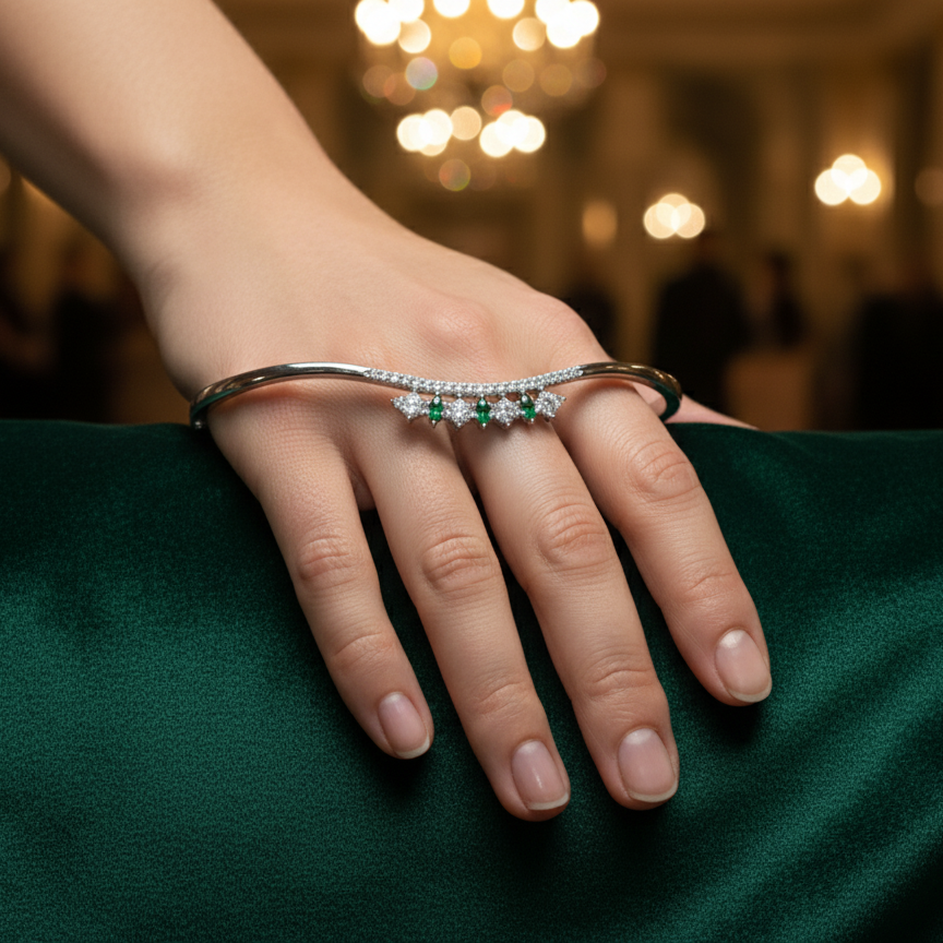 Silver Lumiere Cuff Bracelet – 925 Sterling Silver Cuff Bracelet for Women - Rivansh