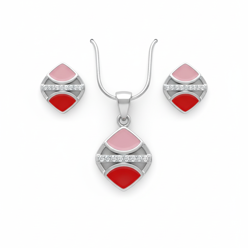 Fuchsia Blaze Pendent Set for Women