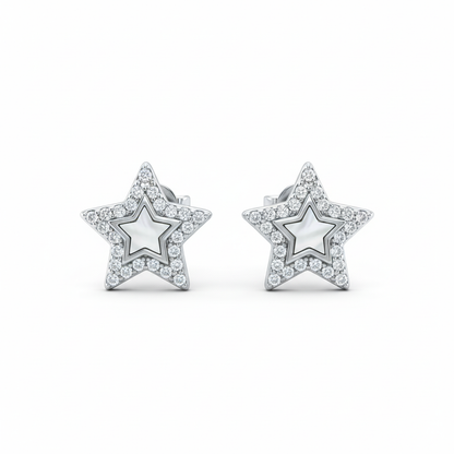 Radiant Star Sterling Silver Earrings