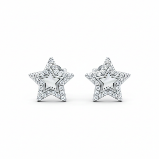Radiant Star Sterling Silver Earrings