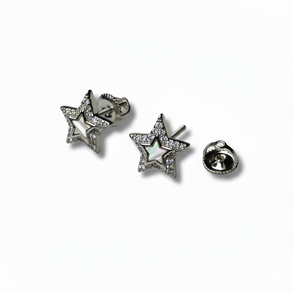 Radiant Star Sterling Silver Earrings