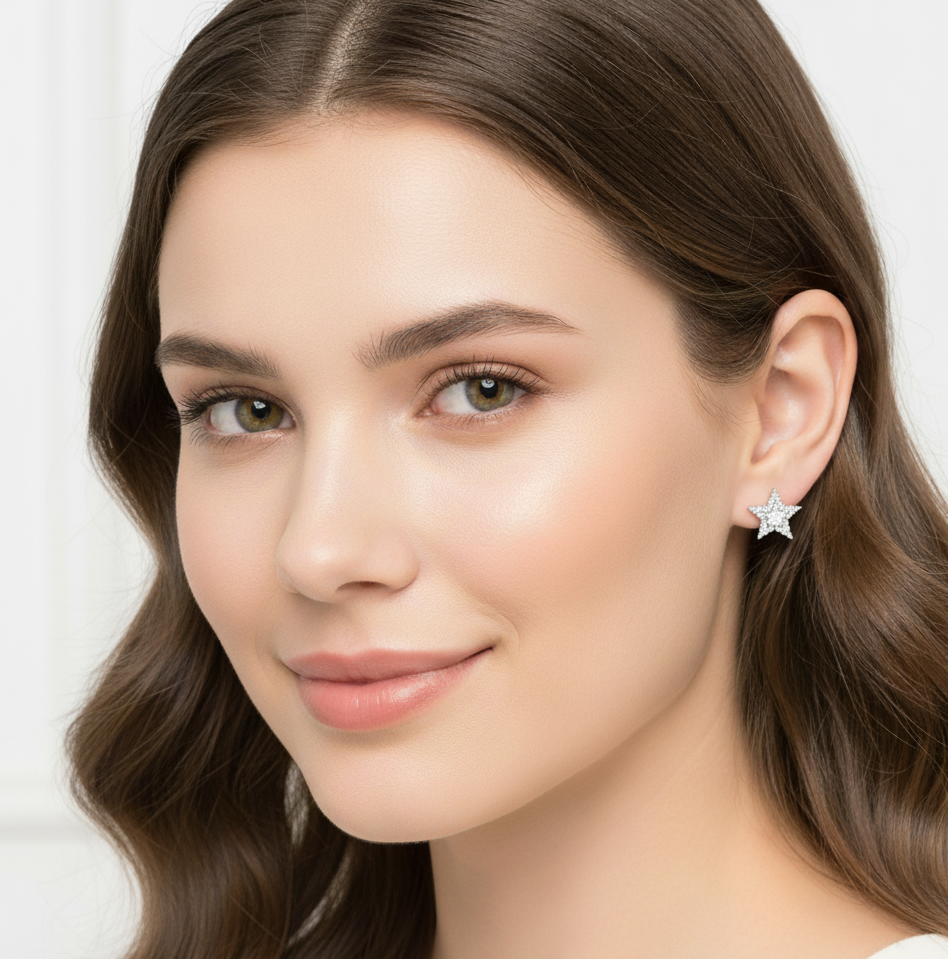 Radiant Star Sterling Silver Earrings