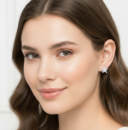 Radiant Star Sterling Silver Earrings