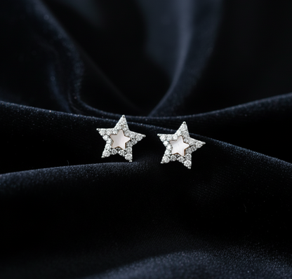 Radiant Star Sterling Silver Earrings