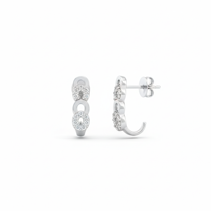 Sleek Radiance Sterling Silver Earrings