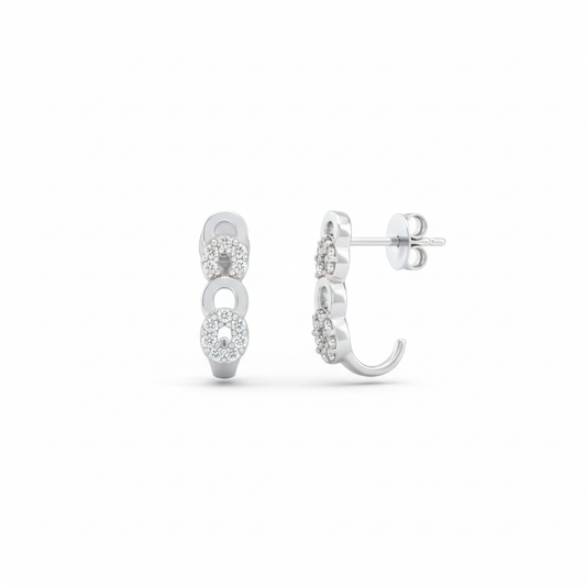 Sleek Radiance Sterling Silver Earrings