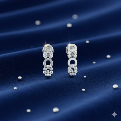 Sleek Radiance Sterling Silver Earrings