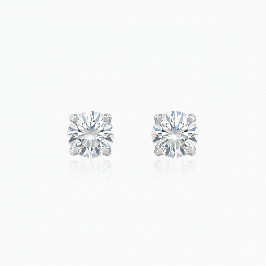 Solitaire Silver Earrings for Men/Women
