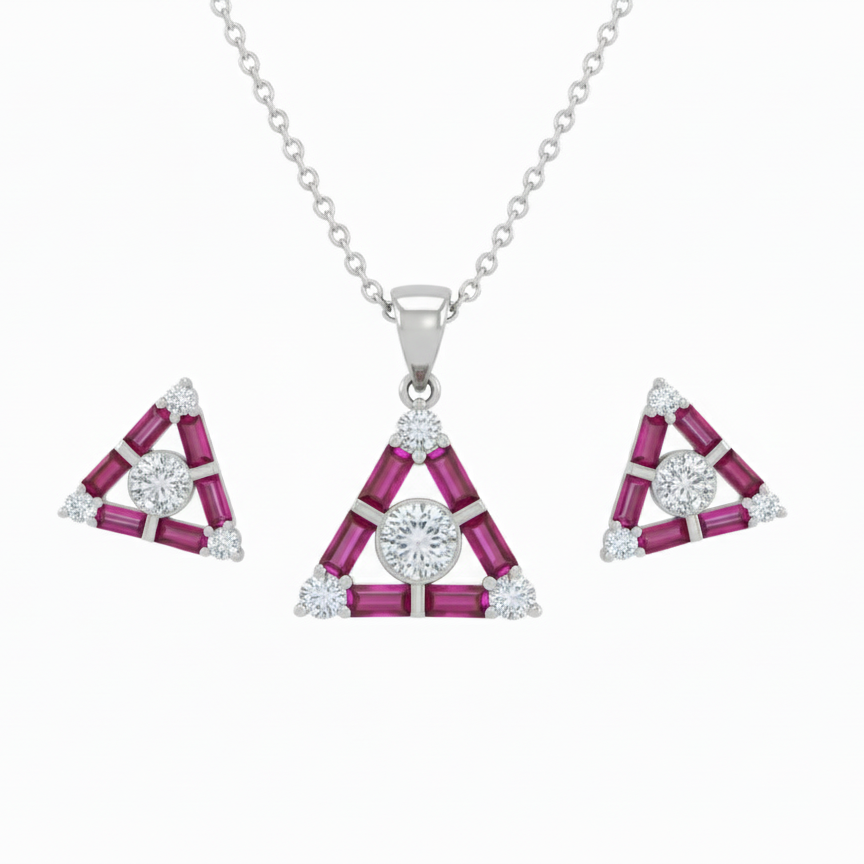 The Apex Triangle Pendent Set for Women