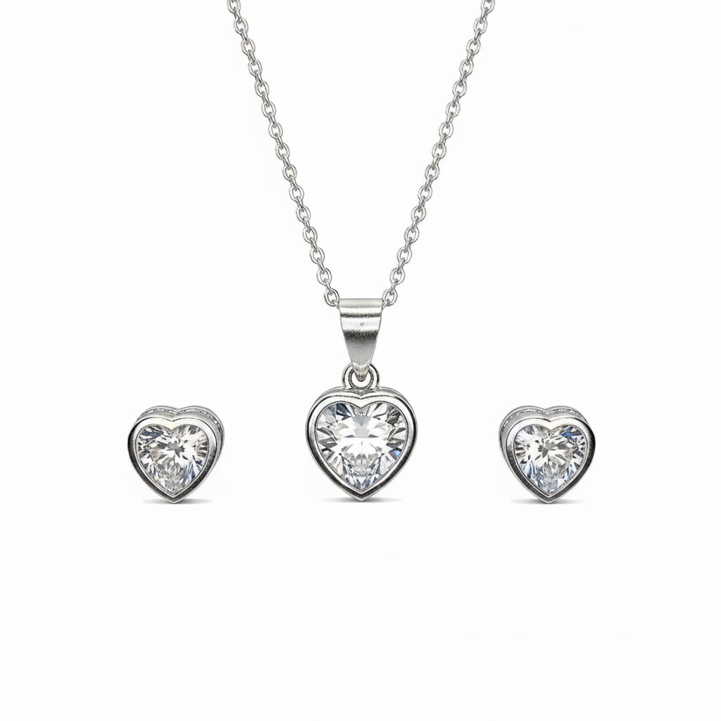 The Heart - Silver Pendent Set With Chain for Women (92.5 Sterling Silver)