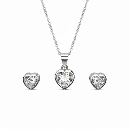 The Heart - Silver Pendent Set With Chain for Women (92.5 Sterling Silver)