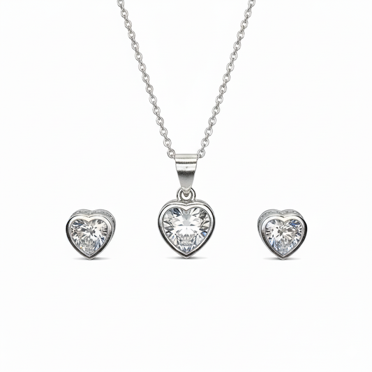 The Heart - Silver Pendent Set With Chain for Women (92.5 Sterling Silver)
