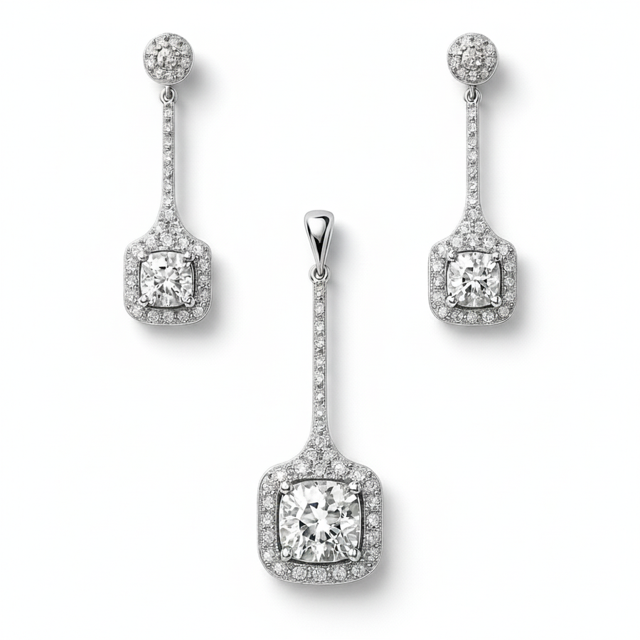 The Square Radiance Pendent Set for Women