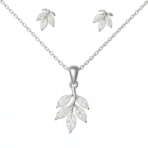 Autumn leaf Sterling Silver Pendant Set