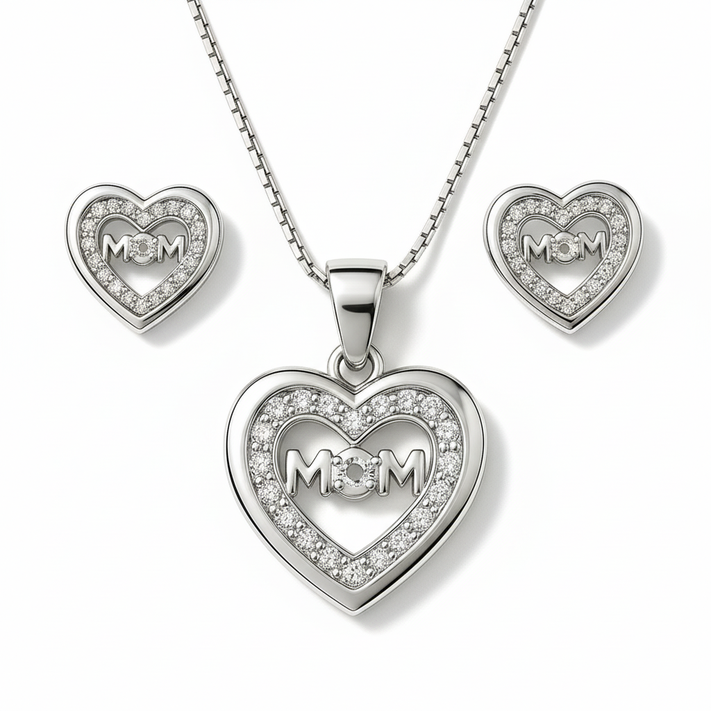 The Mom- Silver Pendent Set With Chain for Women (92.5 Sterling Silver)