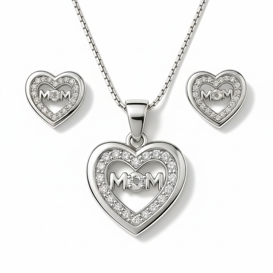 The Mom- Silver Pendent Set With Chain for Women (92.5 Sterling Silver)