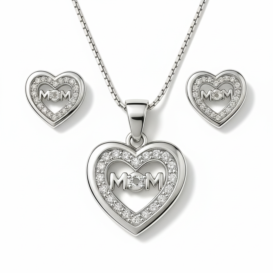 The Mom- Silver Pendent Set With Chain for Women (92.5 Sterling Silver)