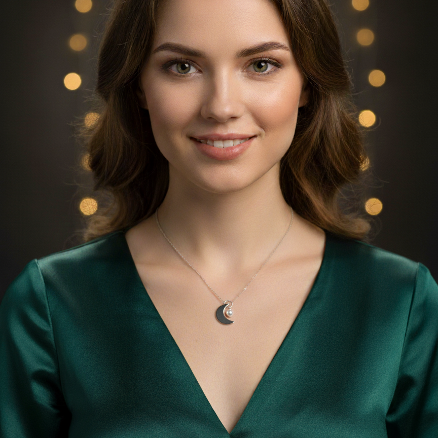 The Moon 925 Silver Pendent for Women